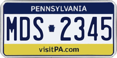 PA license plate MDS2345