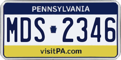 PA license plate MDS2346