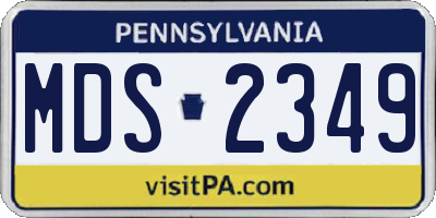 PA license plate MDS2349