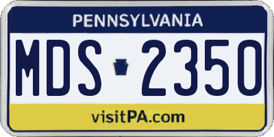 PA license plate MDS2350