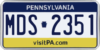 PA license plate MDS2351