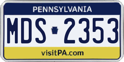 PA license plate MDS2353