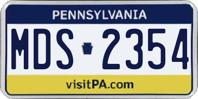 PA license plate MDS2354