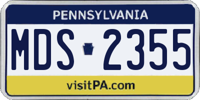 PA license plate MDS2355