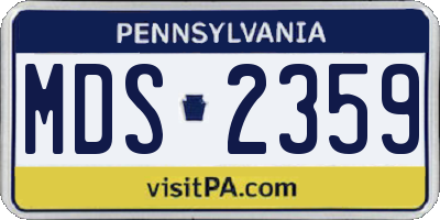 PA license plate MDS2359