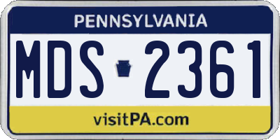 PA license plate MDS2361