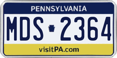 PA license plate MDS2364