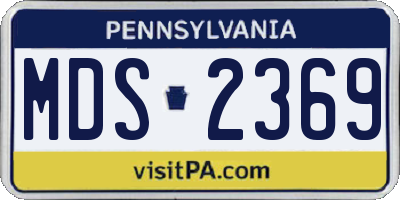 PA license plate MDS2369