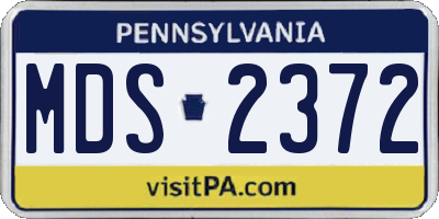 PA license plate MDS2372