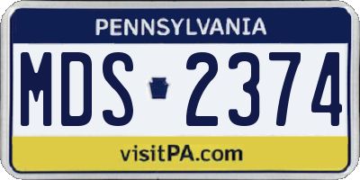 PA license plate MDS2374