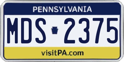 PA license plate MDS2375