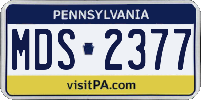 PA license plate MDS2377