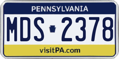 PA license plate MDS2378