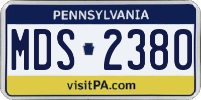 PA license plate MDS2380