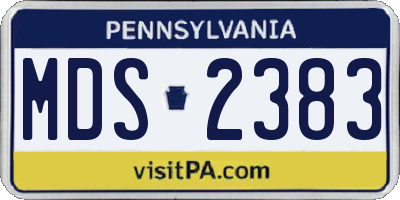 PA license plate MDS2383
