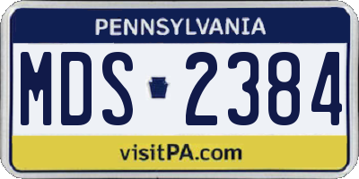 PA license plate MDS2384