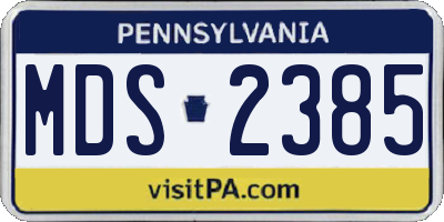 PA license plate MDS2385