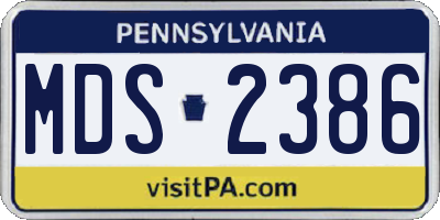 PA license plate MDS2386