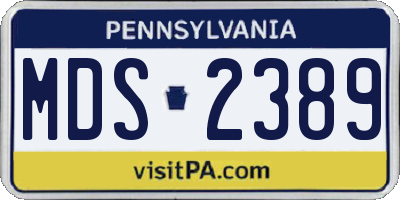 PA license plate MDS2389