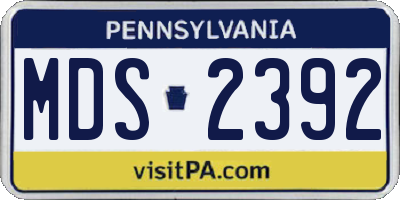 PA license plate MDS2392