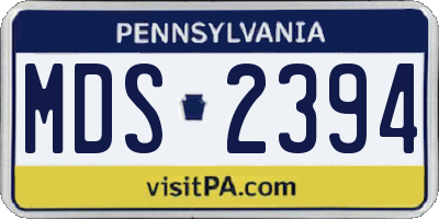 PA license plate MDS2394