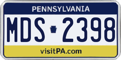PA license plate MDS2398