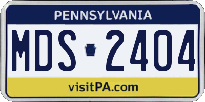 PA license plate MDS2404