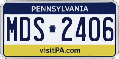 PA license plate MDS2406