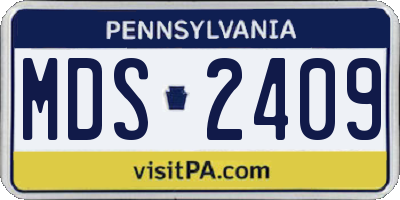 PA license plate MDS2409