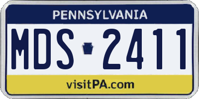 PA license plate MDS2411
