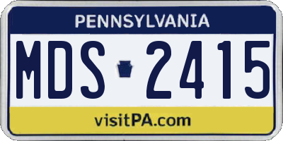PA license plate MDS2415