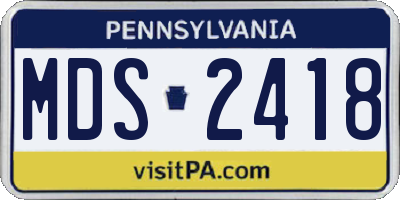 PA license plate MDS2418