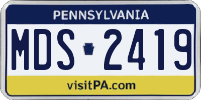 PA license plate MDS2419