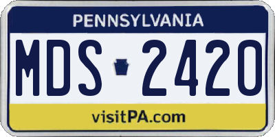 PA license plate MDS2420