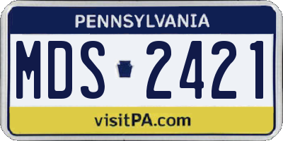 PA license plate MDS2421