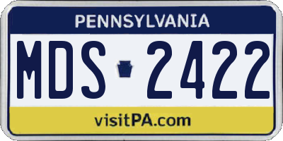 PA license plate MDS2422