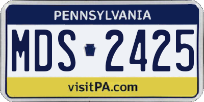 PA license plate MDS2425