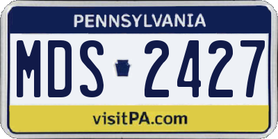 PA license plate MDS2427