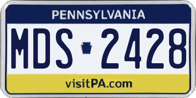 PA license plate MDS2428