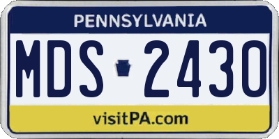 PA license plate MDS2430