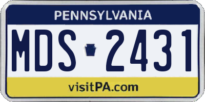 PA license plate MDS2431