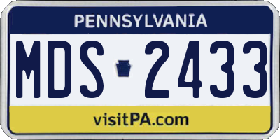 PA license plate MDS2433
