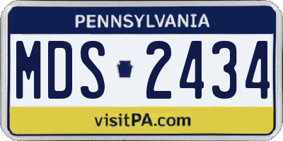 PA license plate MDS2434