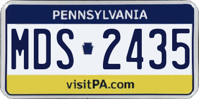 PA license plate MDS2435