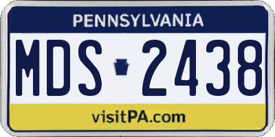 PA license plate MDS2438