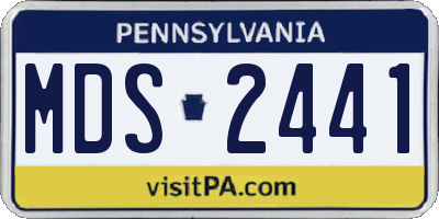 PA license plate MDS2441