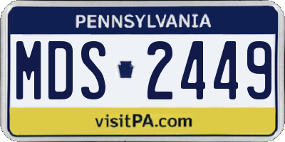PA license plate MDS2449