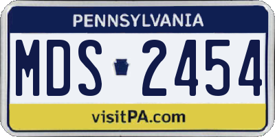 PA license plate MDS2454
