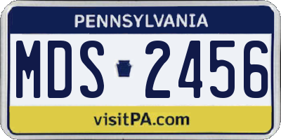 PA license plate MDS2456