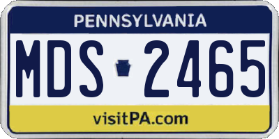 PA license plate MDS2465